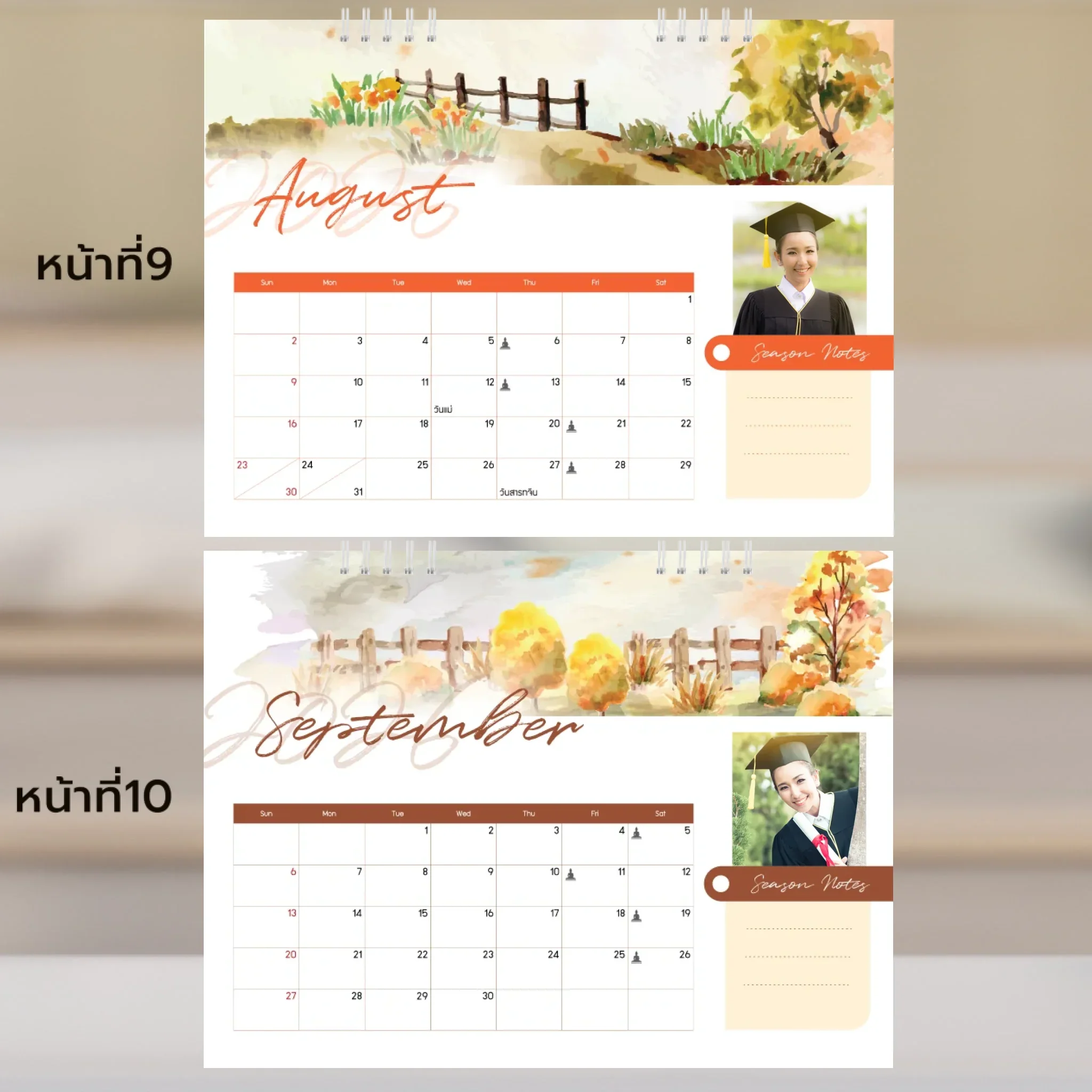 Calendar 6x8 นิ้ว - Season แนวนอน แบบปกติ 14 หน้า (13รูป) - Image 6