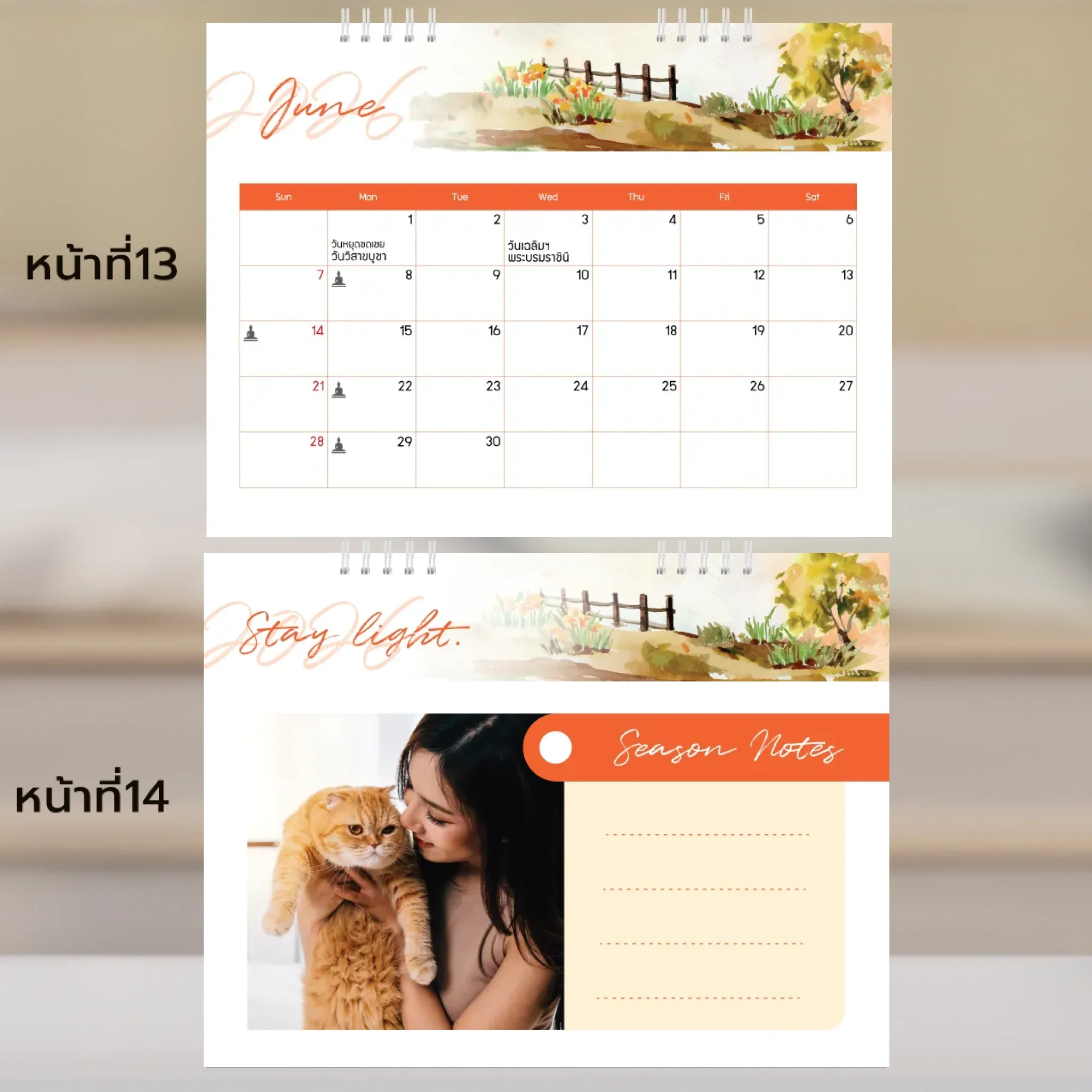 Calendar 6x8 นิ้ว -Season แนวนอน แบบพิเศษ 26 หน้า (13รูป) - Image 8