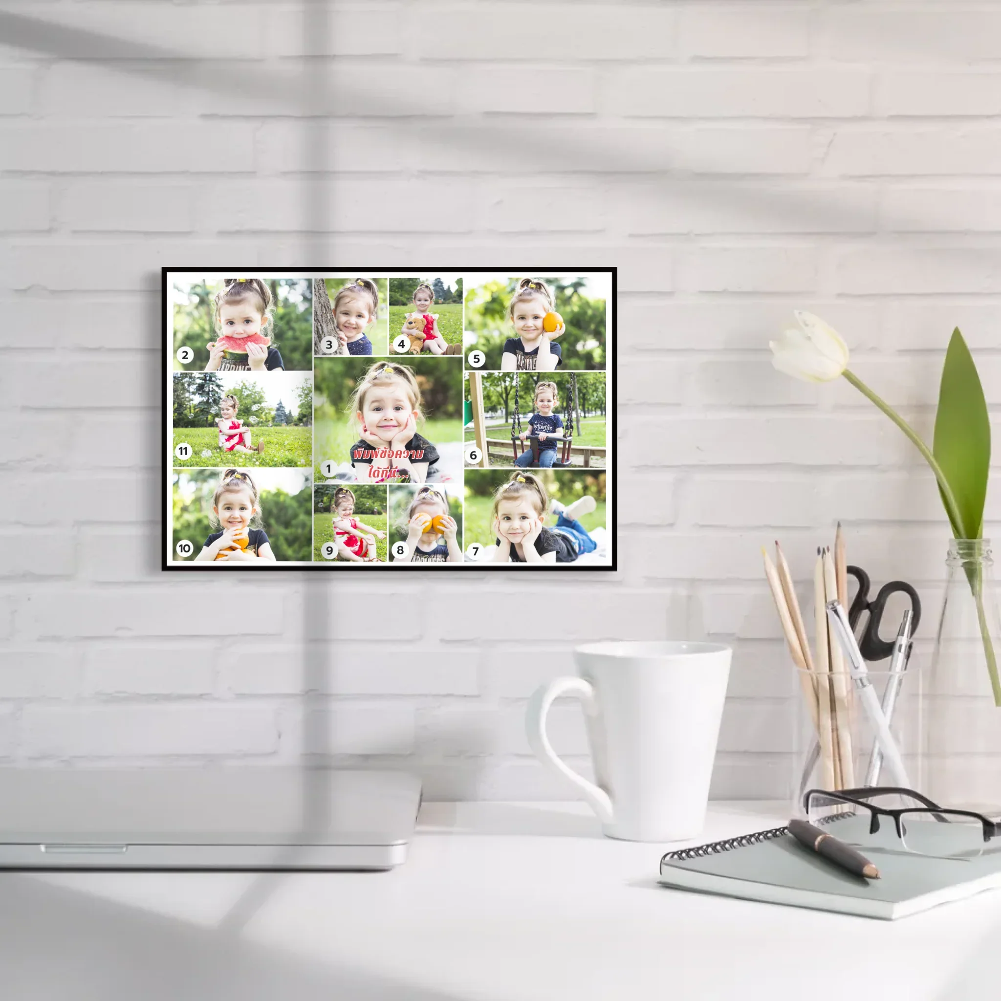 กรอบลอย LANDSCAPE แนวนอน แบบ 11 รูป ใส่ข้อความ - Image 4
